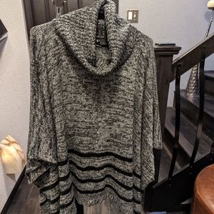 Gray and Black Poncho